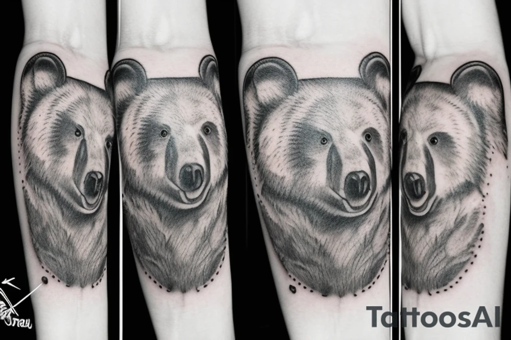 realistic bear tattoo idea