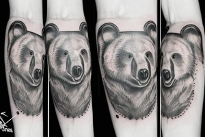 realistic bear tattoo idea