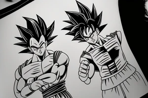 Goku y vegeta jugando al futbol tattoo idea