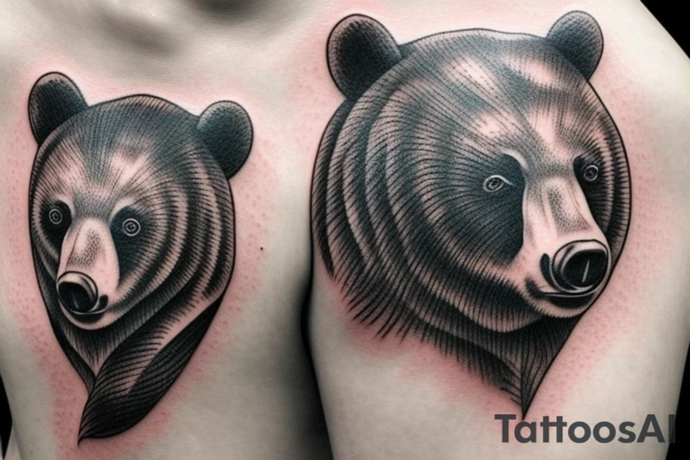 realistic bear tattoo idea