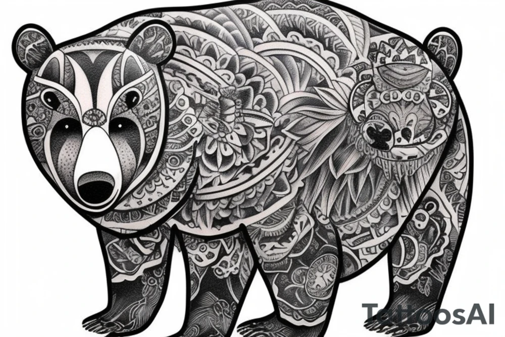 realistic bear tattoo idea