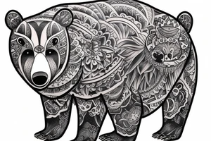 realistic bear tattoo idea