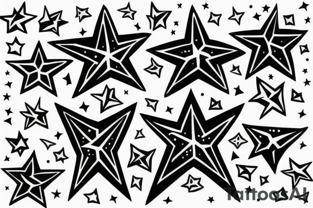 Small stars to a bigger stars tattoo idea