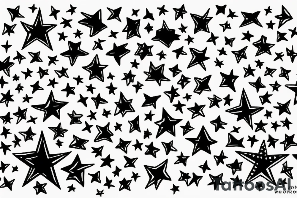 Small stars to a bigger stars tattoo idea