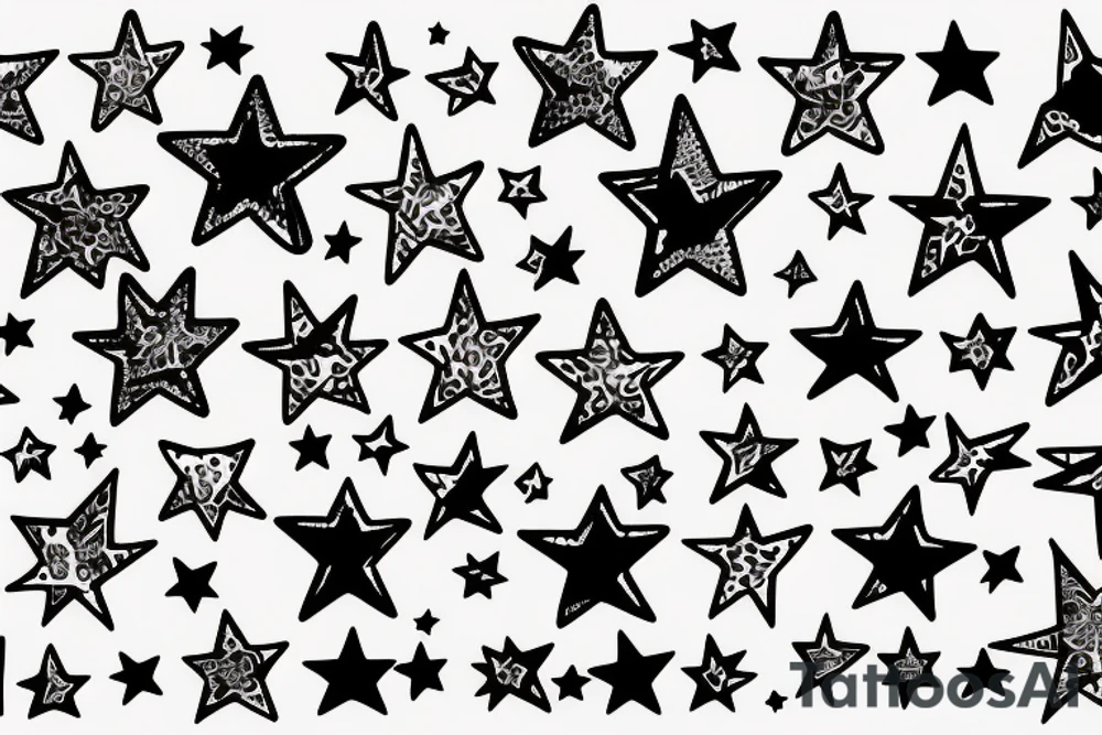 Small stars to a bigger stars tattoo idea