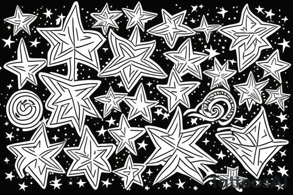 Small stars to a bigger stars tattoo idea