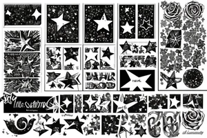 Small stars to a bigger stars tattoo idea