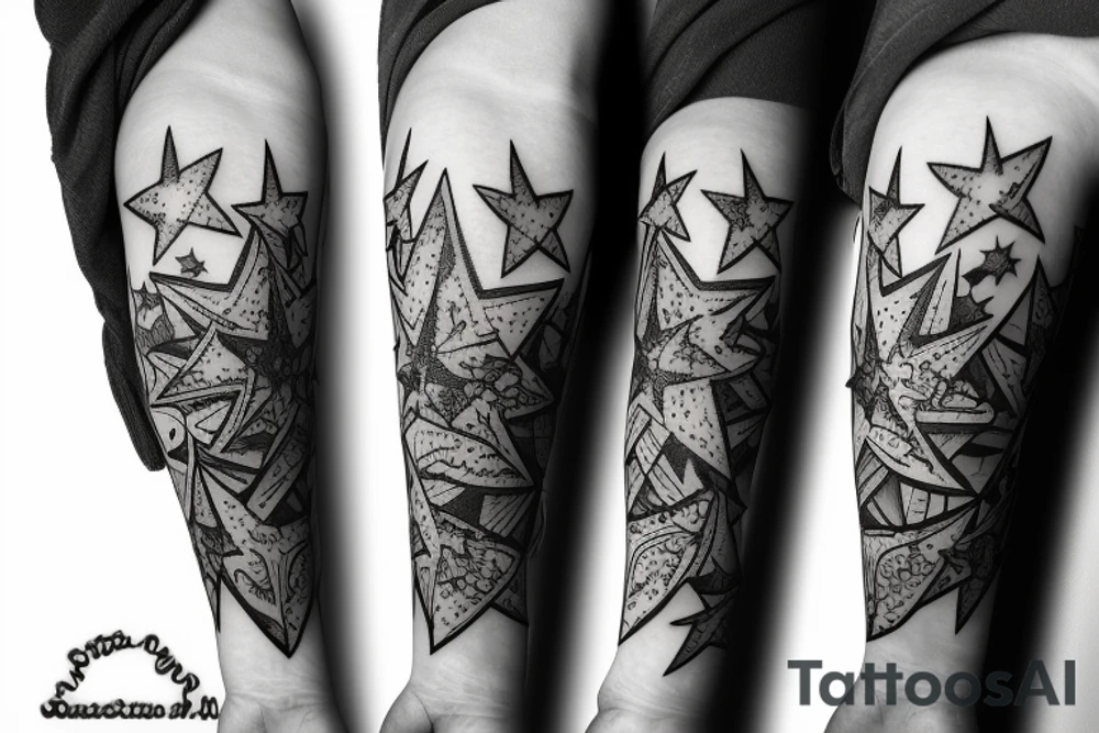 Small stars to a bigger stars tattoo idea
