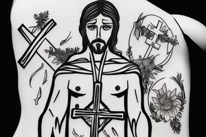 jesus guarding the cross tattoo idea