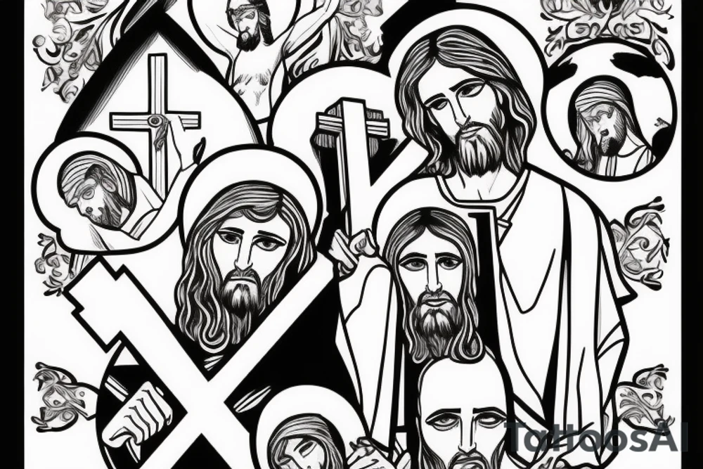 jesus guarding the cross tattoo idea