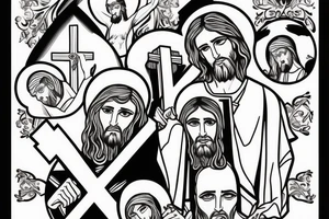 jesus guarding the cross tattoo idea