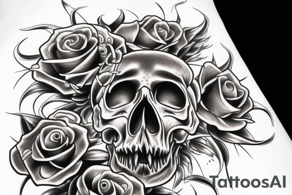 Skull art Nuevo tattoo idea