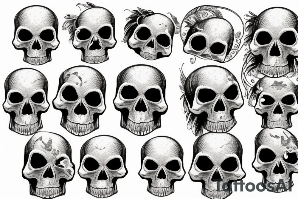 Skull art Nuevo tattoo idea