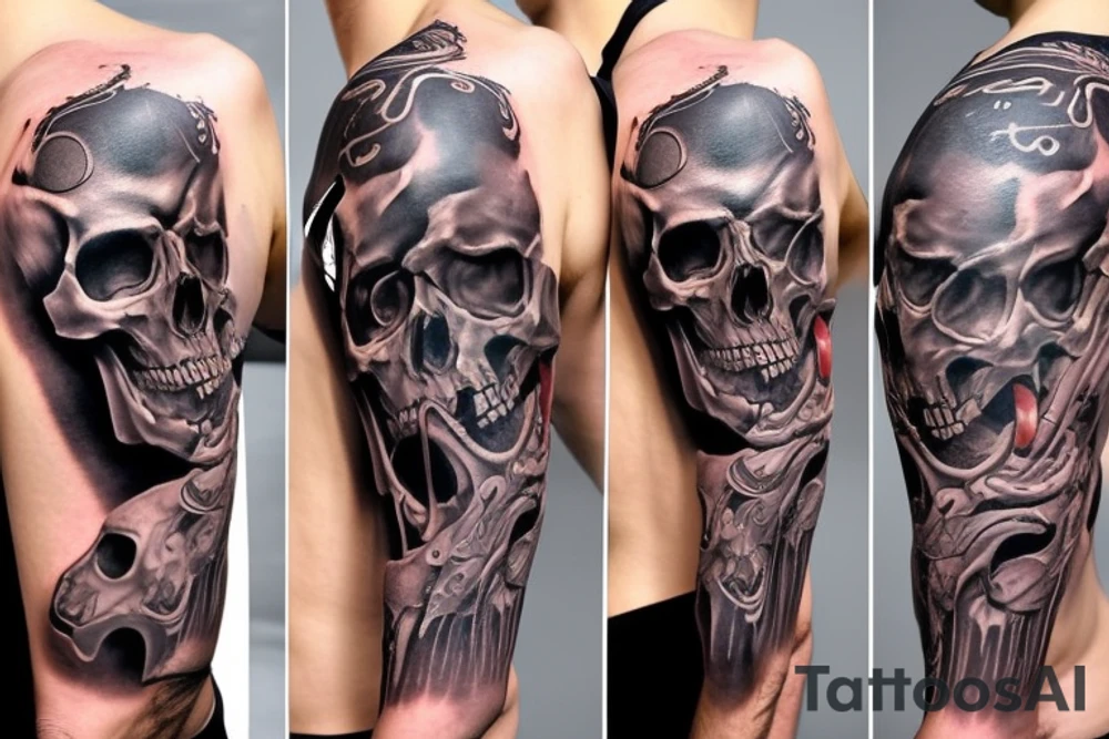 Skull shoulder tattoo tattoo idea