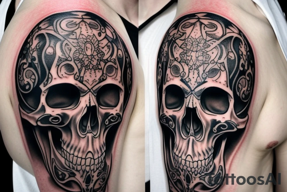 Skull shoulder tattoo tattoo idea