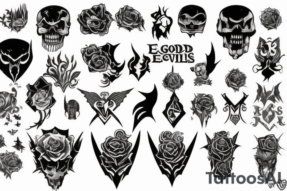 Good vs evil tattoo idea
