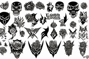 Good vs evil tattoo idea