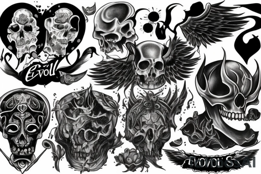 Good vs evil tattoo idea