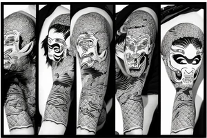 Japanese oni mask tattoo idea