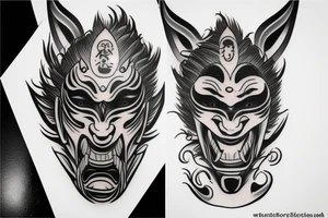 Japanese oni mask tattoo idea