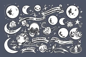 Moon with man inside tattoo idea