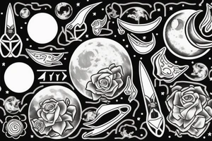 Moon with man inside tattoo idea
