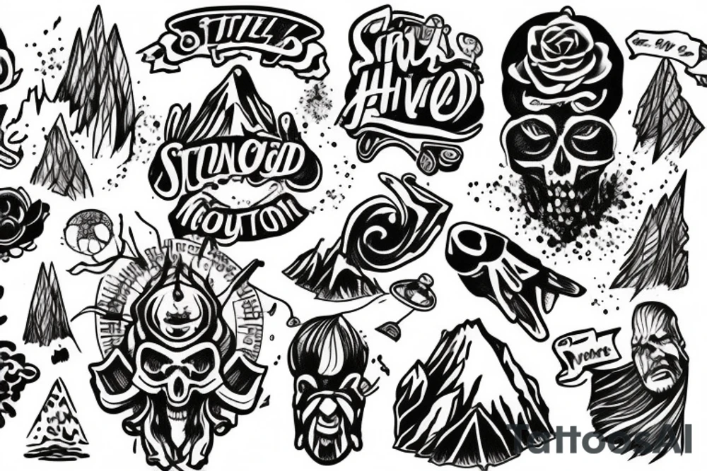 A stoned alive mountain tattoo idea