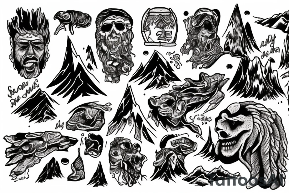 A stoned alive mountain tattoo idea