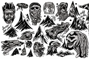 A stoned alive mountain tattoo idea