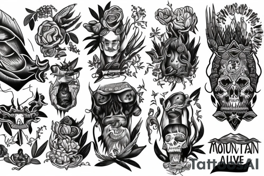 A stoned alive mountain tattoo idea