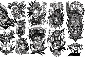 A stoned alive mountain tattoo idea