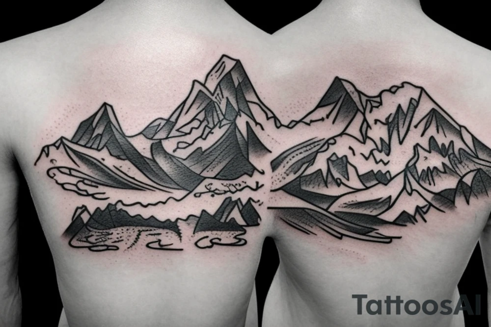 An alive mountain smoking tattoo idea