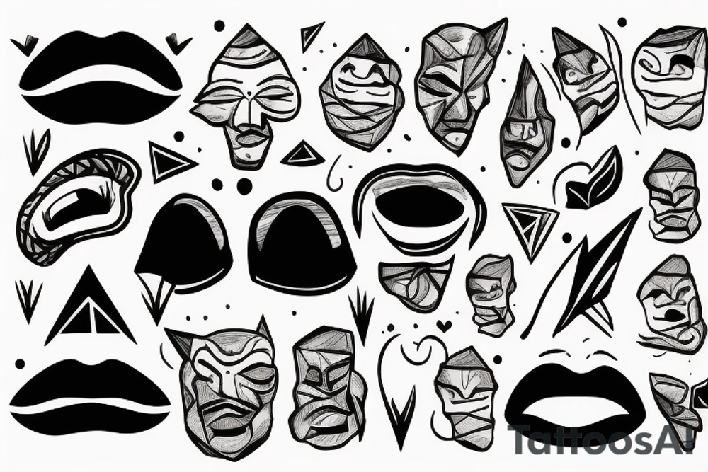 Mountain with a face smoking tattoo idea