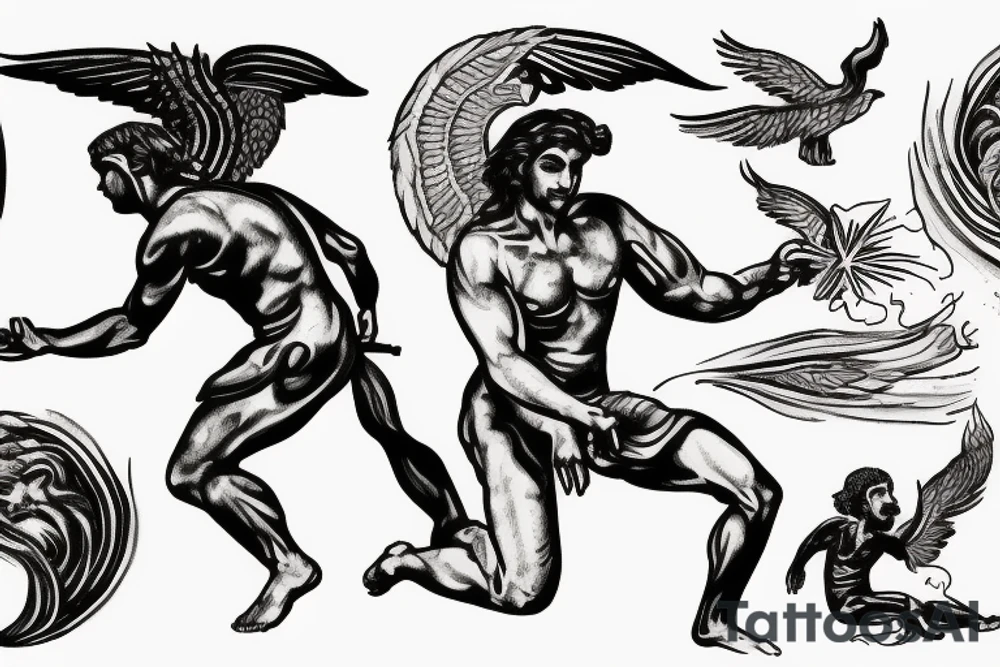 Greek God Prometheus stealing the fire tattoo idea