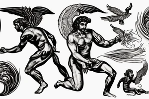 Greek God Prometheus stealing the fire tattoo idea