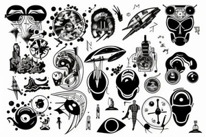 A crazy futuristic world tattoo idea