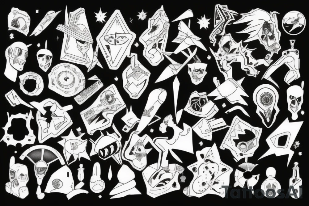 A crazy futuristic world tattoo idea