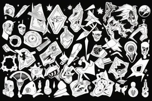 A crazy futuristic world tattoo idea