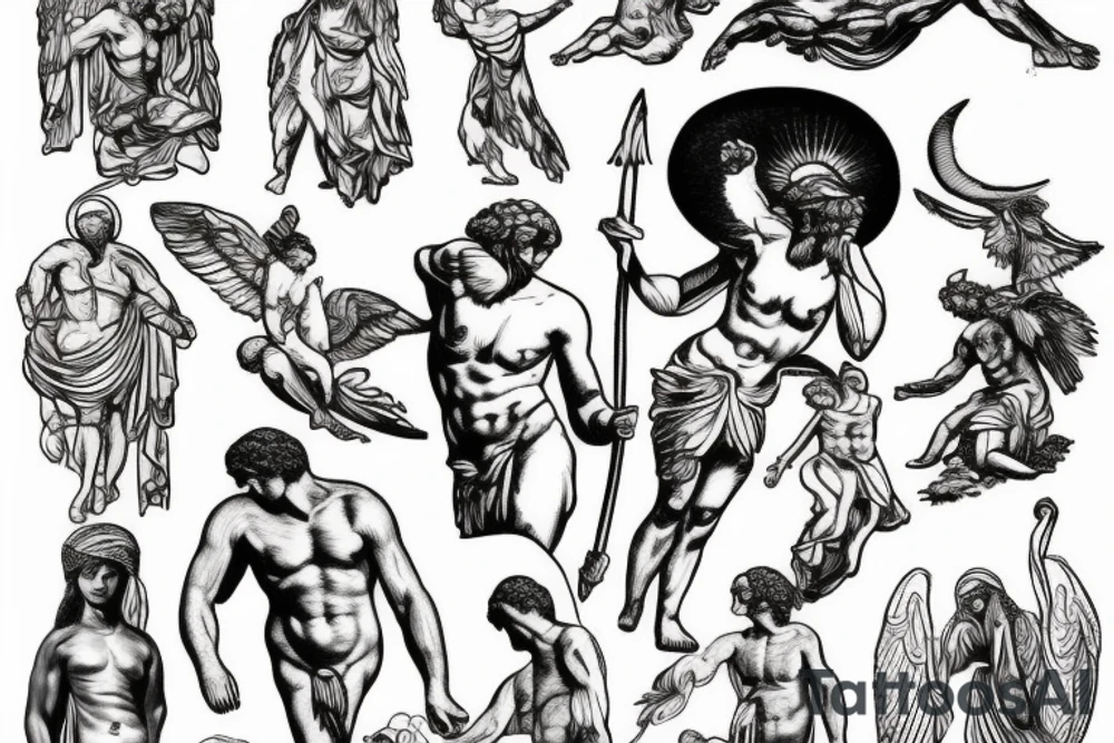Greek God Prometheus being punished tattoo idea