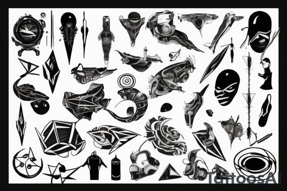 futuristic world tattoo idea