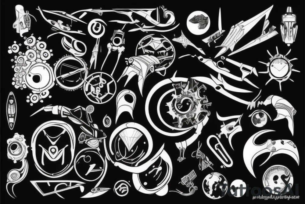 futuristic world tattoo idea