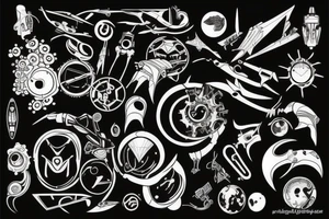 futuristic world tattoo idea