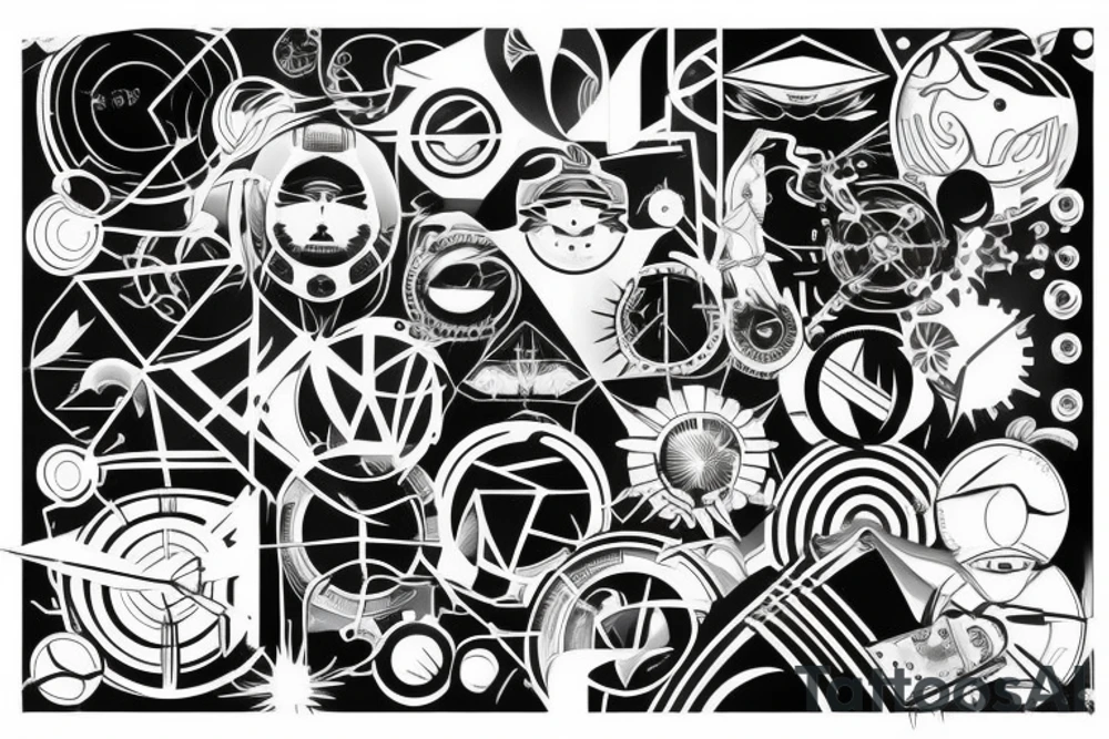 futuristic world tattoo idea