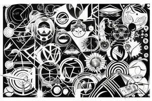 futuristic world tattoo idea