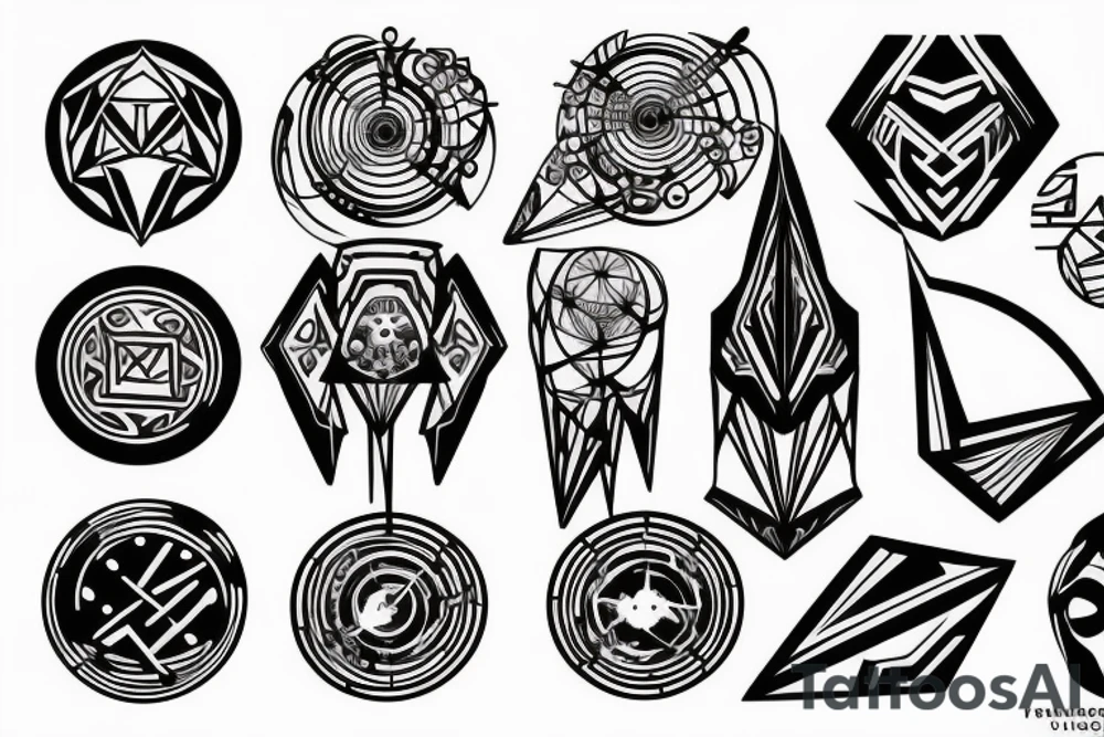 futuristic world tattoo idea