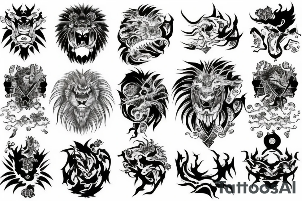 lion dragon tatoo tattoo idea