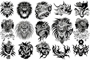 lion dragon tatoo tattoo idea