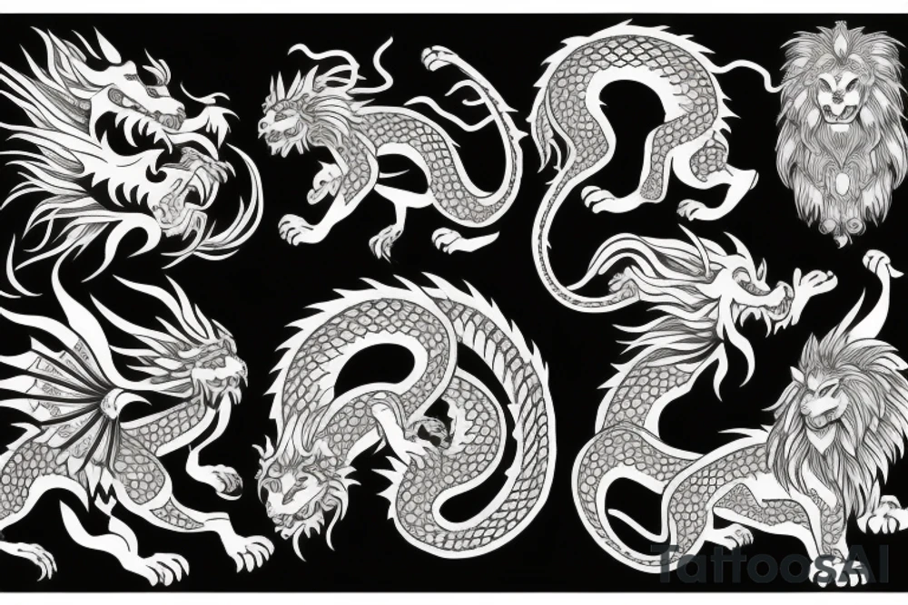 lion dragon tatoo tattoo idea