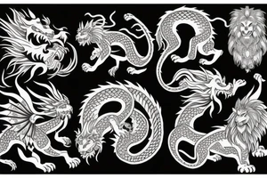lion dragon tatoo tattoo idea