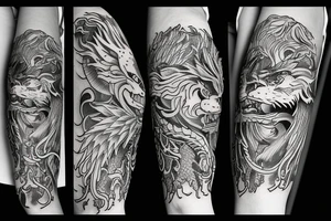 lion dragon tatoo tattoo idea